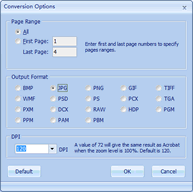 PDF To JPEG Pro - Conversion Settings